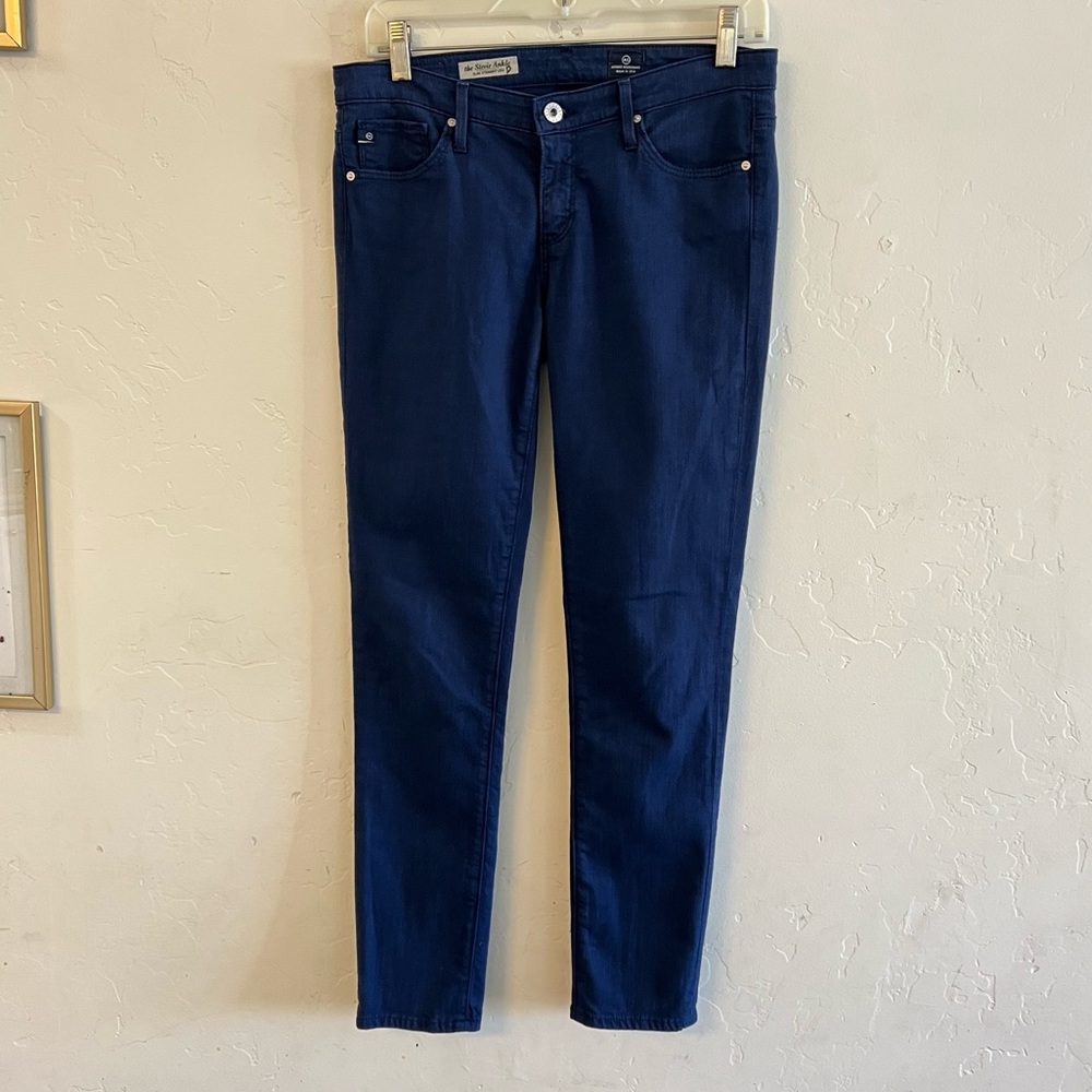 AG Adriano Goldschmeid Navy Blue The Stevie Ankle Jeans Size 27
